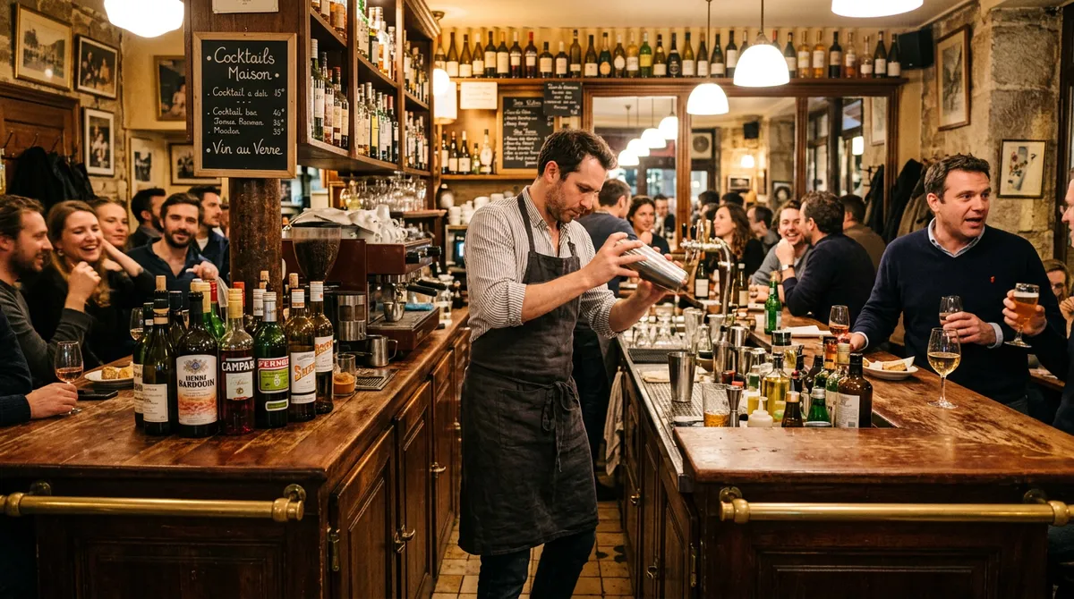 Bar de quartier français en service