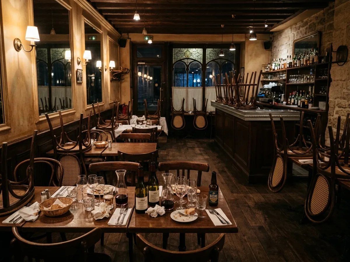 Salle de brasserie en service
