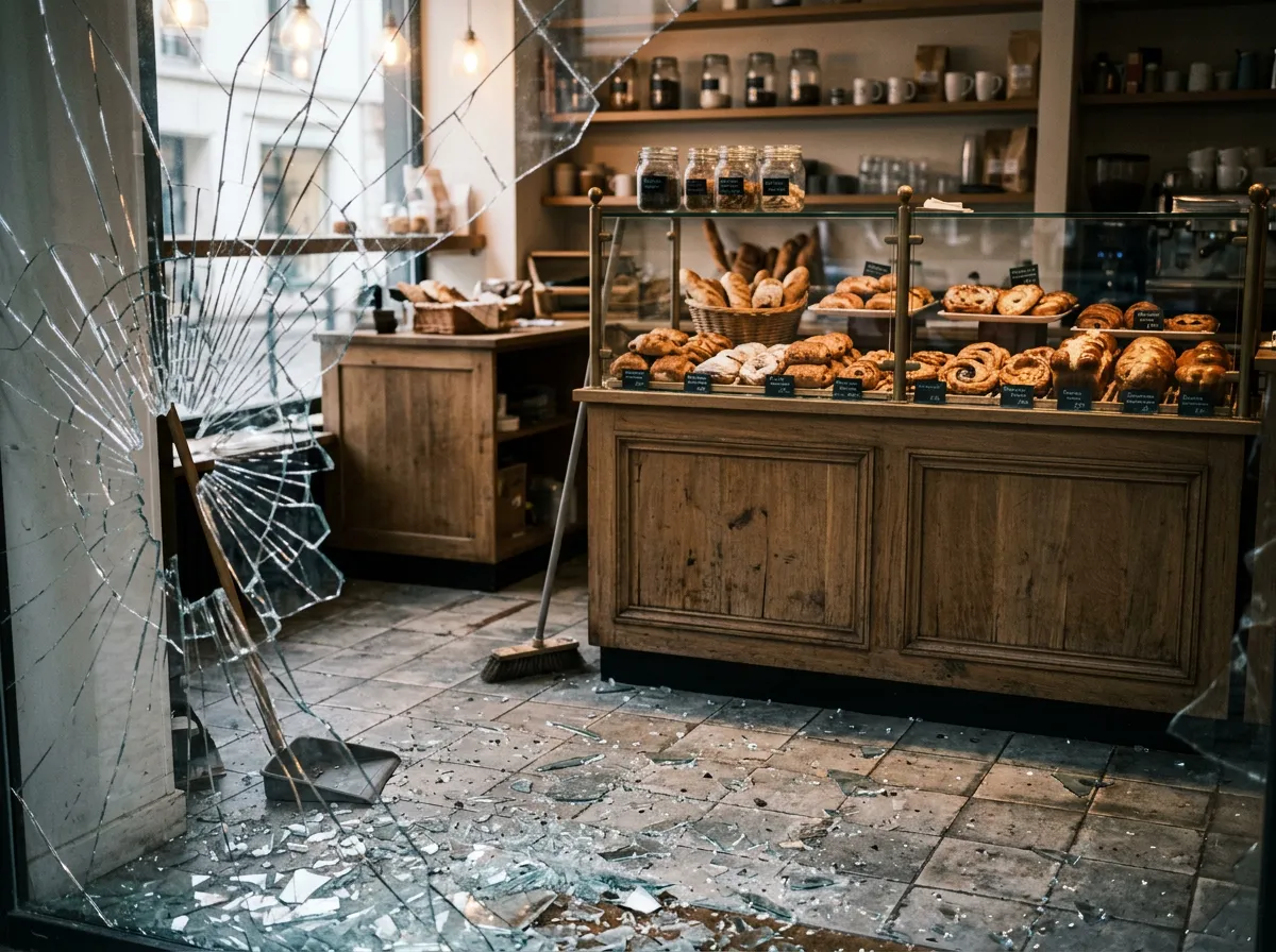 Vitrine de pâtisseries en coffee shop