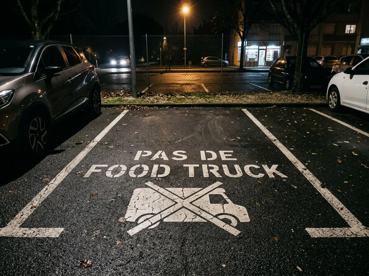 Parking de food truck la nuit