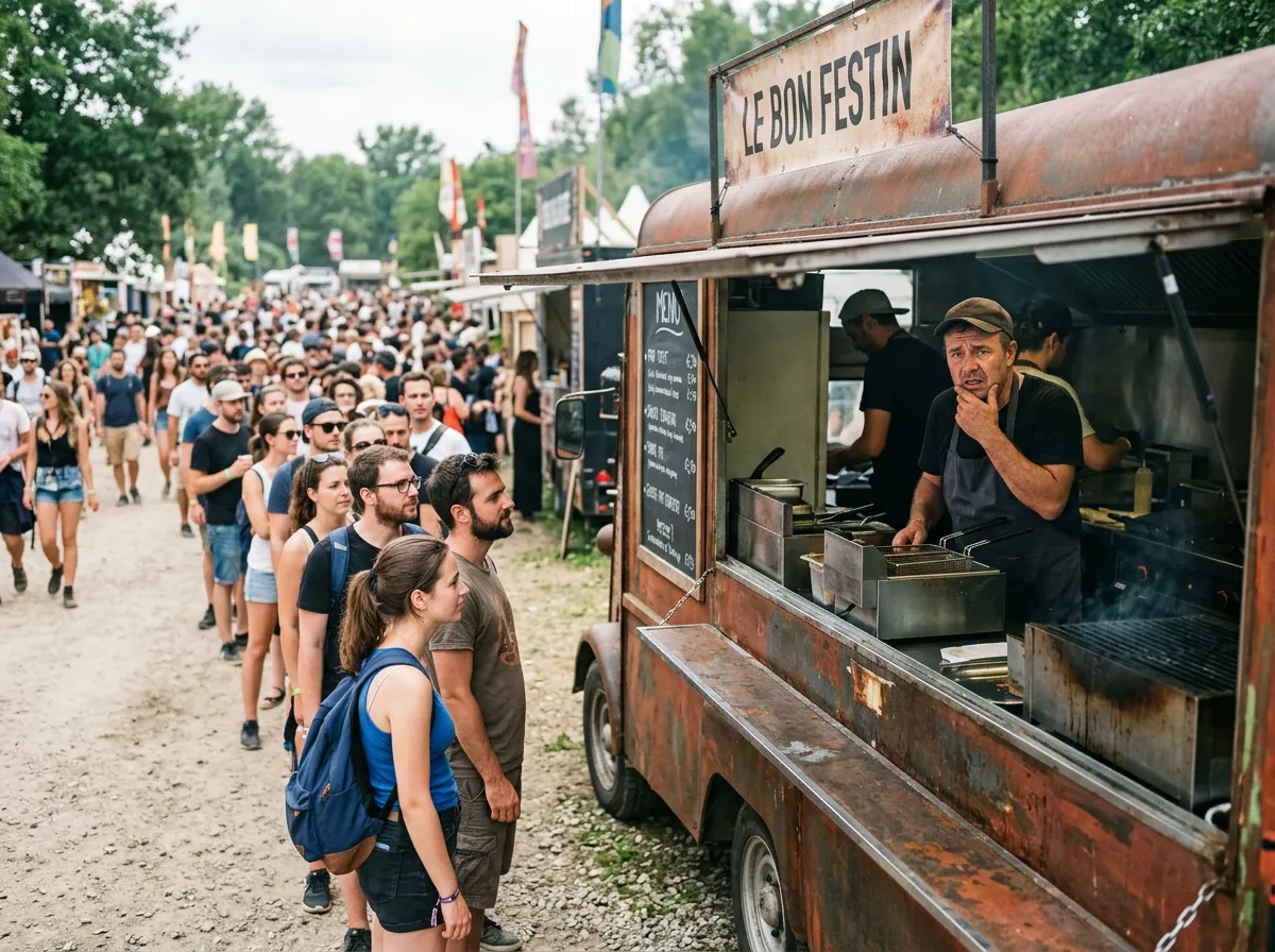 Festival avec stand food truck