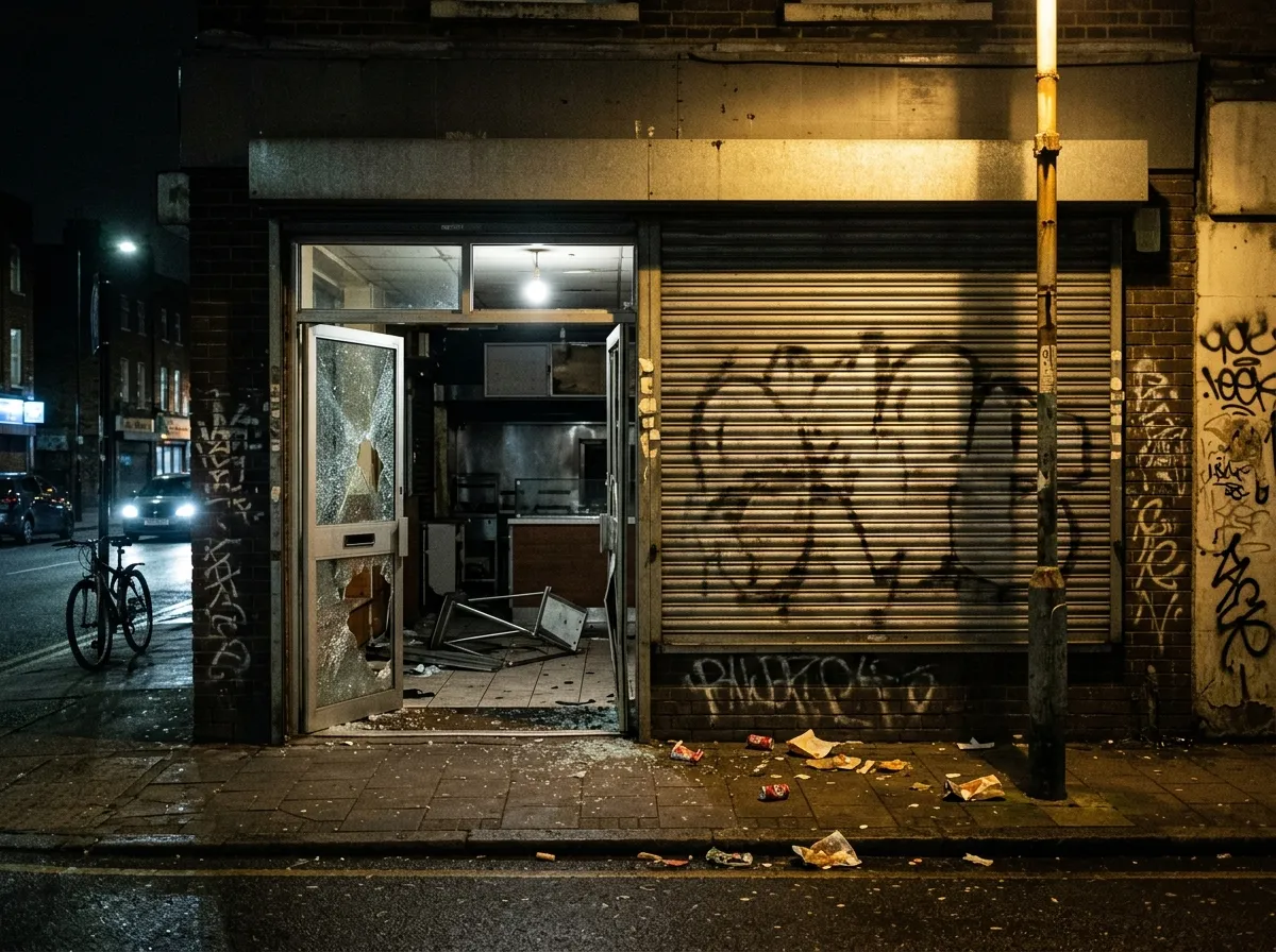 Devanture de kebab la nuit
