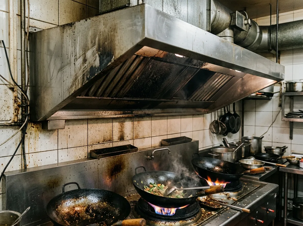 Cuisine asiatique avec wok et flammes