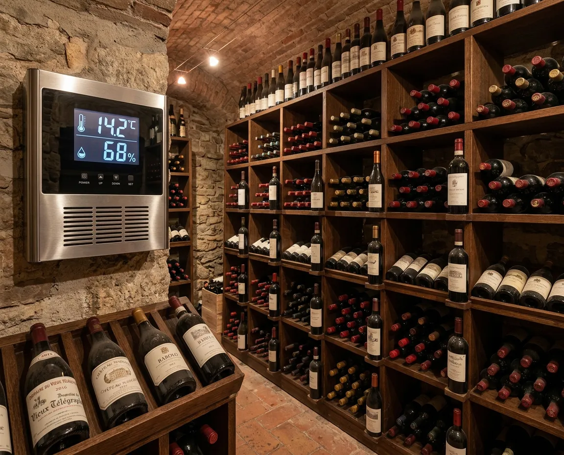 Cave à vin avec système de régulation température