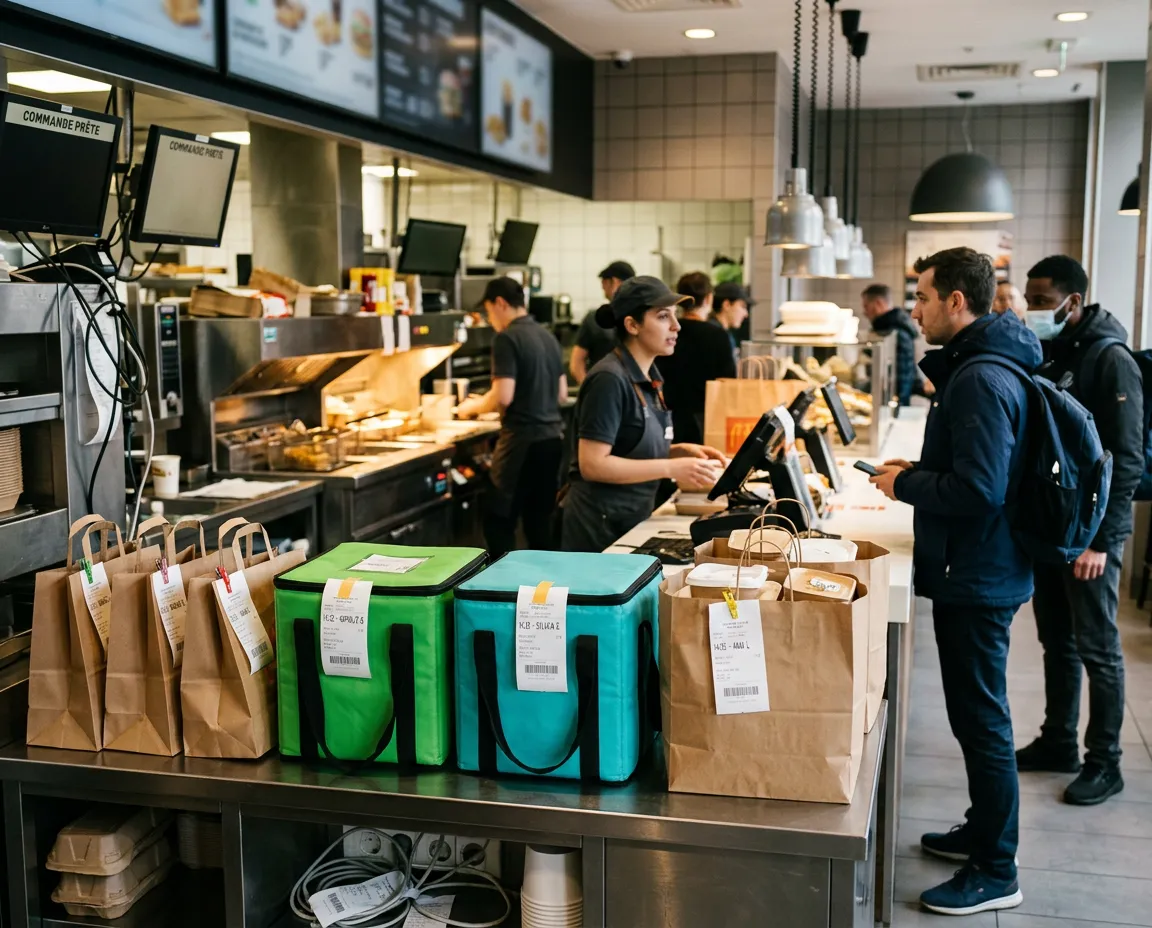Stand de récupération de commandes Uber Eats