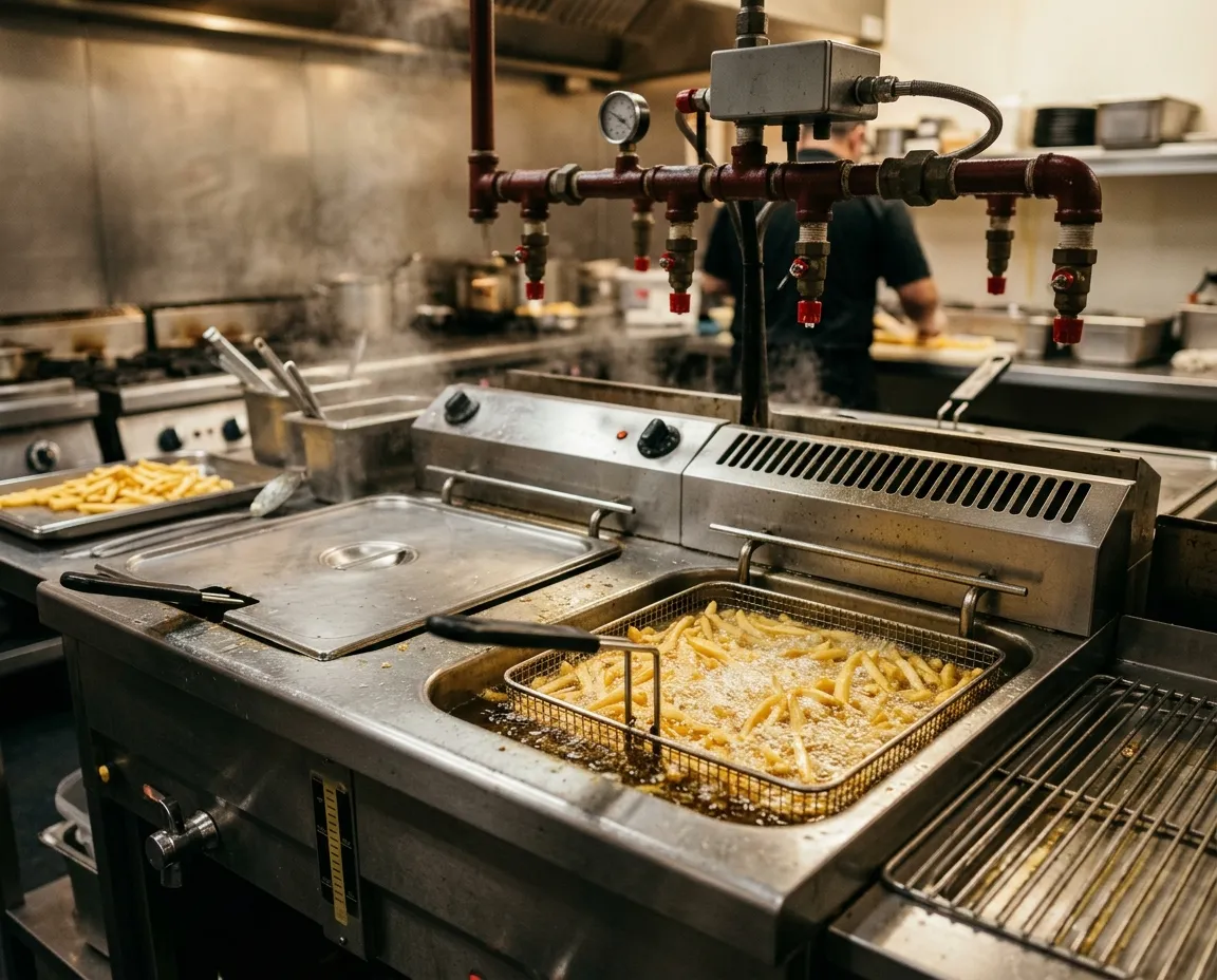 Friteuse professionnelle en service
